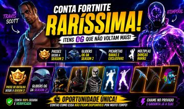 Conta OG + Travis Scott | Passe S2+ | Gliders OG | Danças e Picaretas Raras
