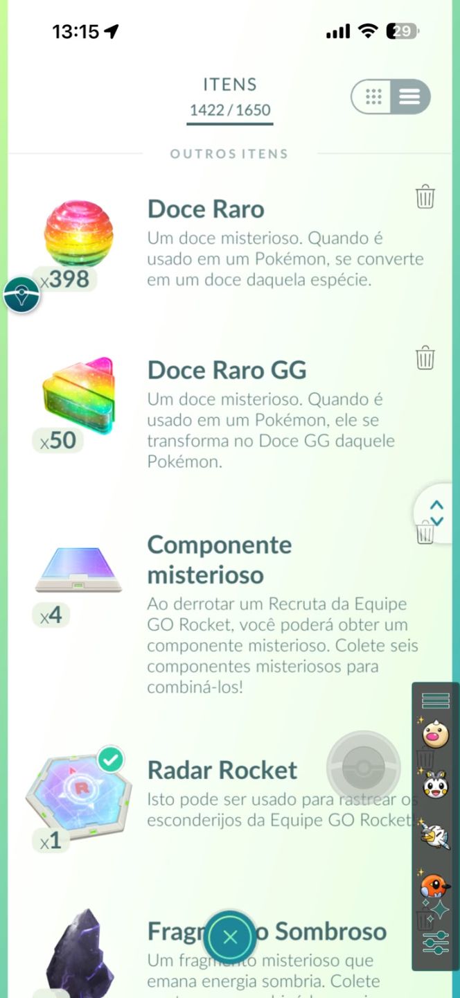 Conta Pokémon GO LV 54/54 100%Lendários/299-100%IV/Shinys 156/Shinys 100%: 4