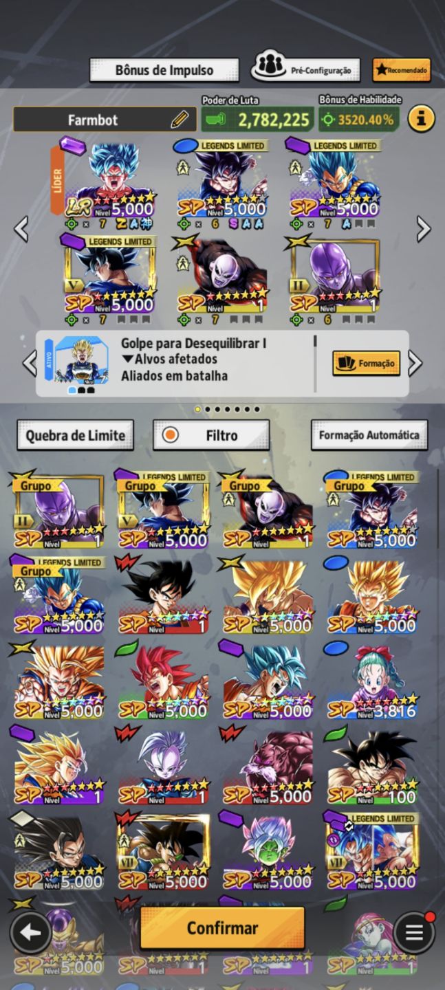 CONTA DRAGON BALL LEGENDS LR GOKU SSBK 10 + LFS ESTRELADOS +ZENKAIS!!!