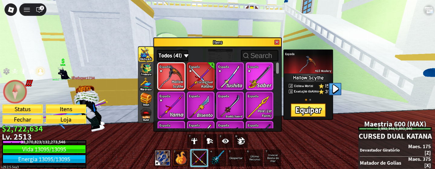 Contas Blox fruits