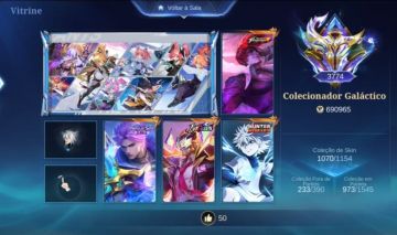 Conta Mobile Legends 1070 SKINS, Colecionador Galáctico, Top conquistas!