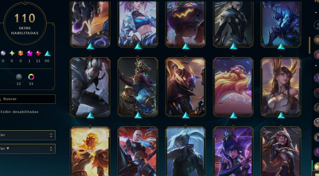 CONTA VANDAL KURONAMI E LOL COM 11 SKINS LENDARIAS 1 MITICA E 30 NORMAIS