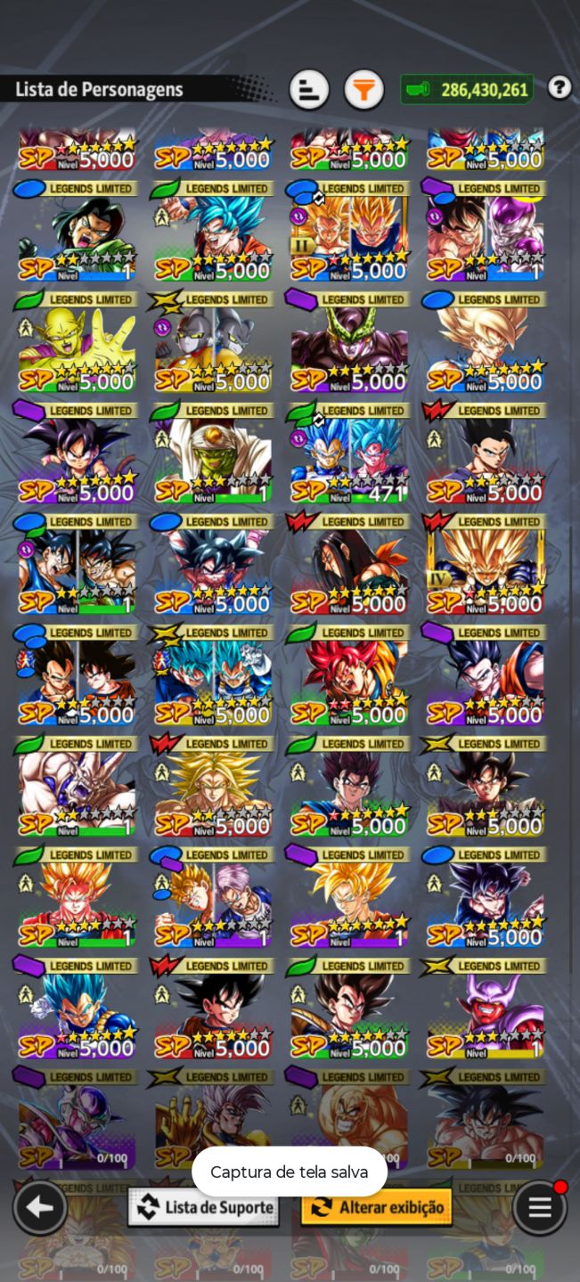 CONTA DB LEGENDS COM LEGEND E ULTRA, LFs