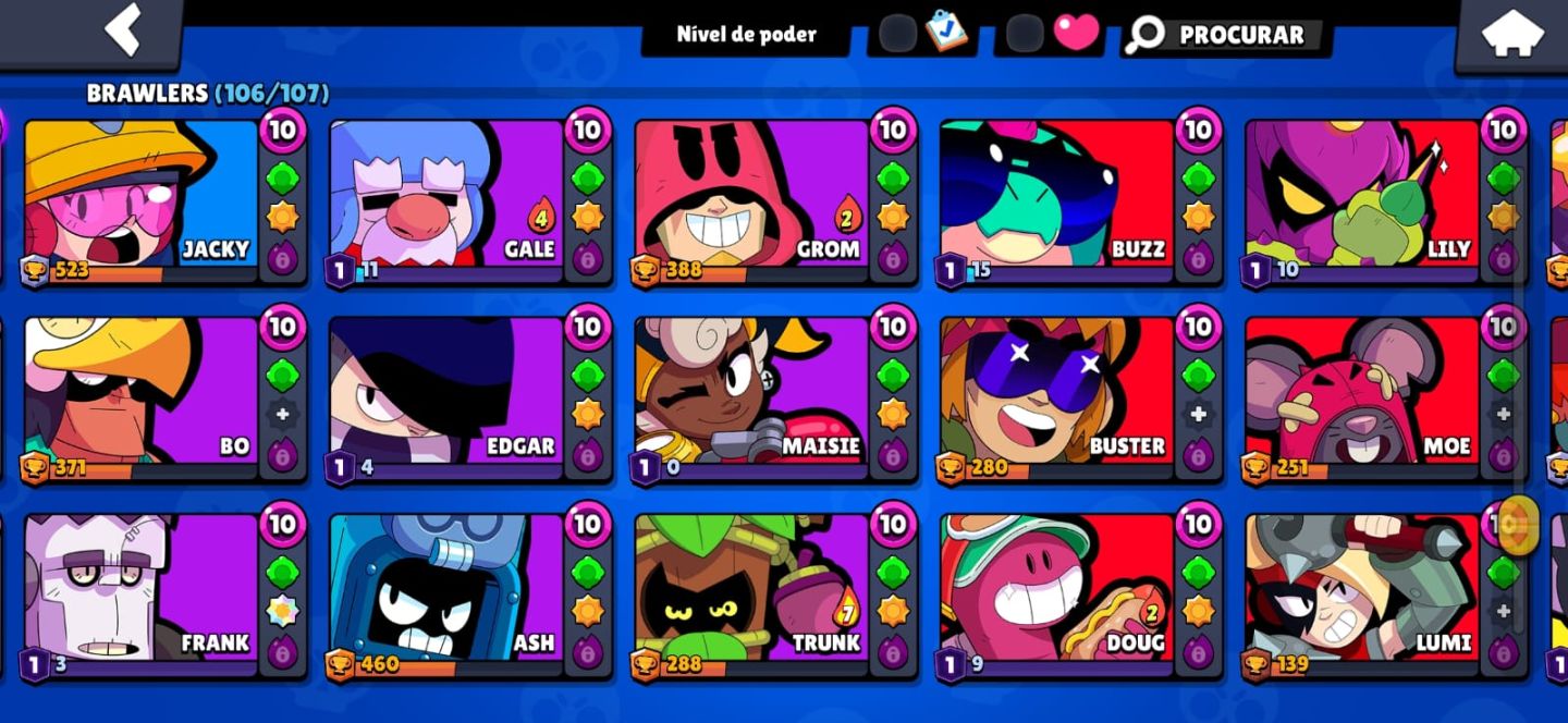 Conta de Brawl Stars | Full hypercarge | Pin matcherino | leia a descrição
