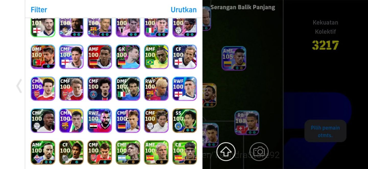 CONTA TOP EFOOTBALL 3217 FC RODRI 107 + HAALAND 106 +MATTHÄUS 105 + BECKENBAUER