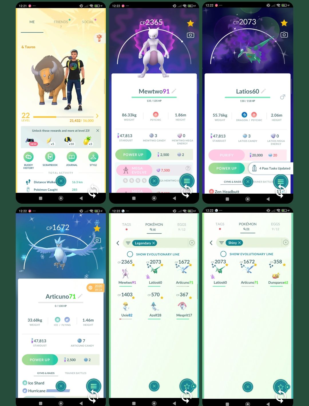 Pokémon GO Level 22 com Mewtwo + 5 Lendários e 3 Shiny | PK06