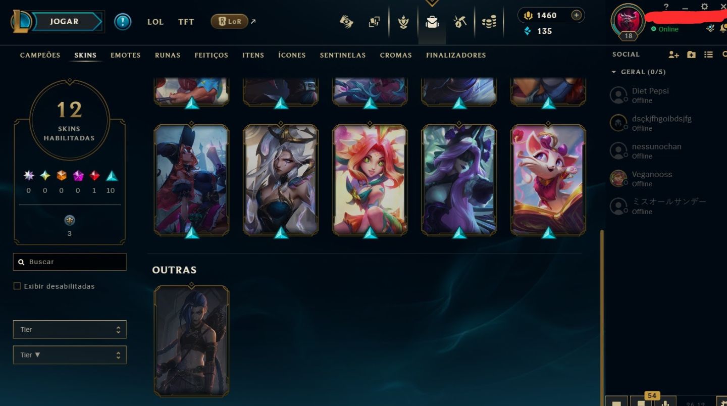 CONTA ANTIGA 5 ANOS LVL 217 WILD RIFT (WR,LOL, VAL)