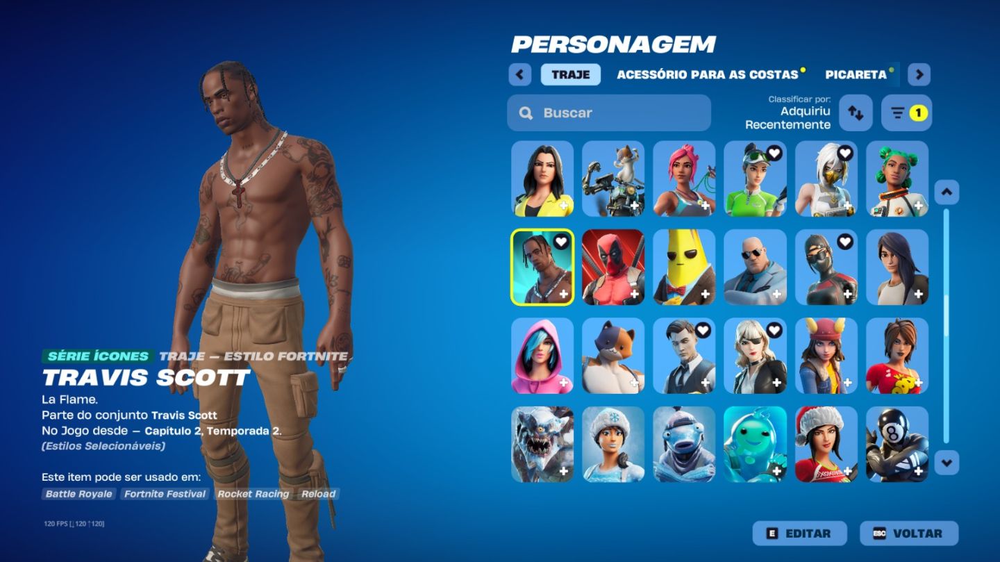 Conta epic games com fortnite skins muito rara e Ea fc 27