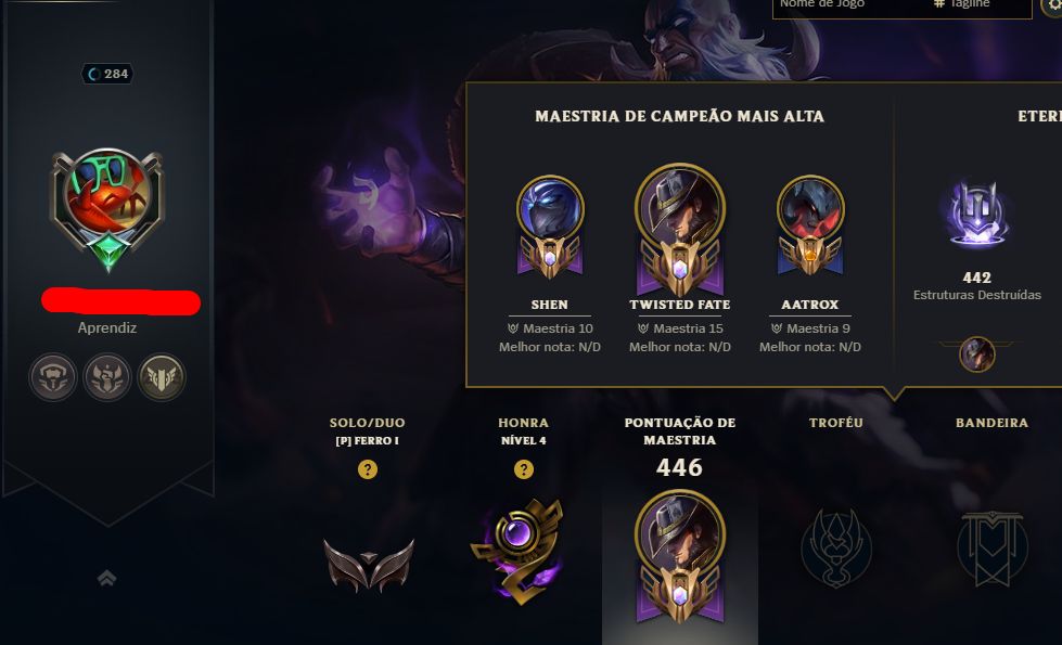 CONTA LEAGUE OF LEGENDS 90 SKINS NIVEL 284 FULL CHAMP FERRO