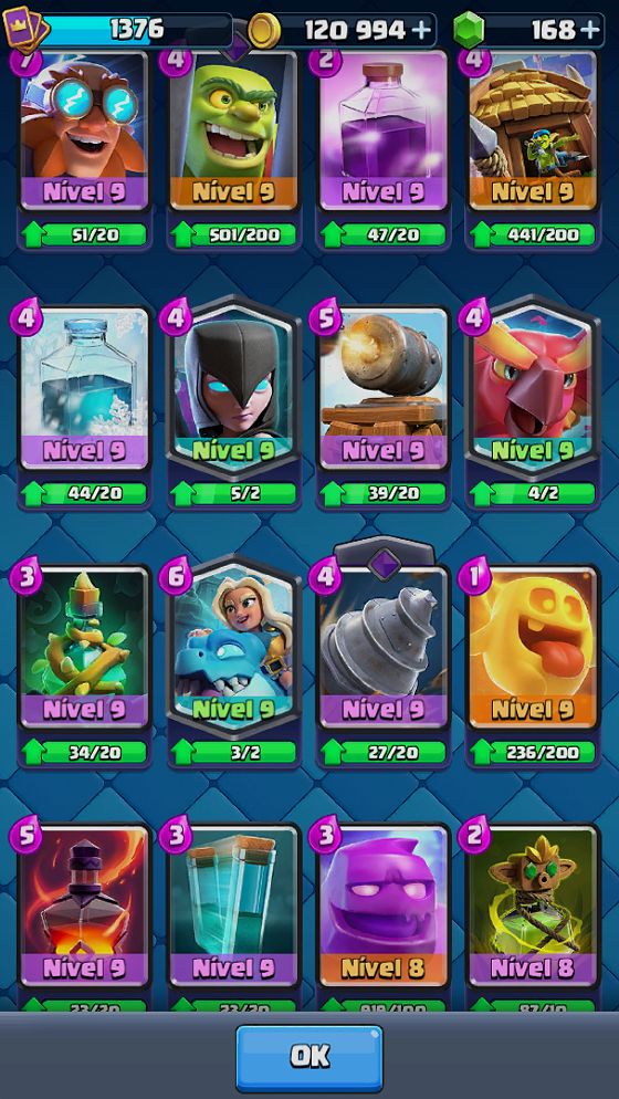 Conta CLash royale arena 20 e cartas lvl 15 e clash of clans cv 15