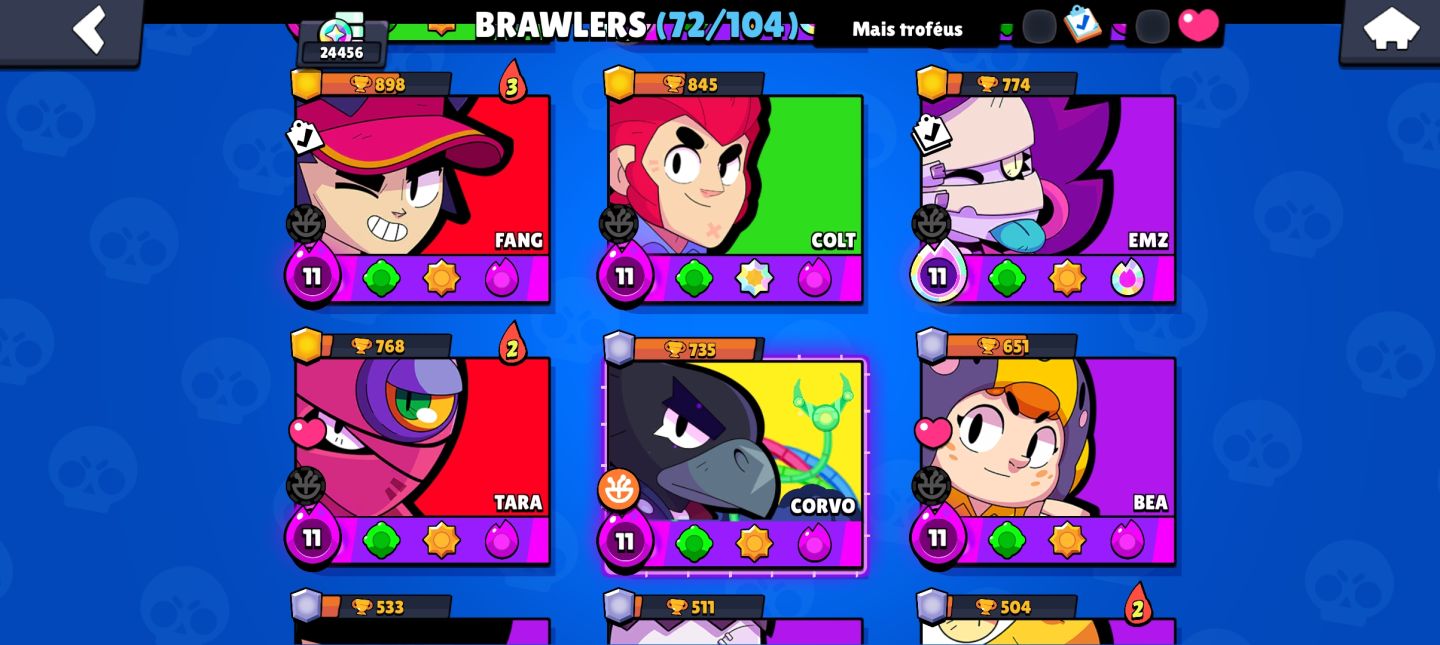Conta de brawl stars muito completa