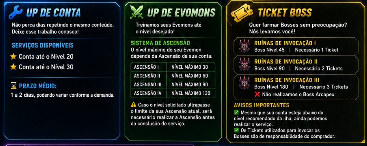 [SNAEROLF/MAGMAXOR/ARCAPEX] EVOMON CARRY & SERVIÇOS[MELHOR PREÇO!!]