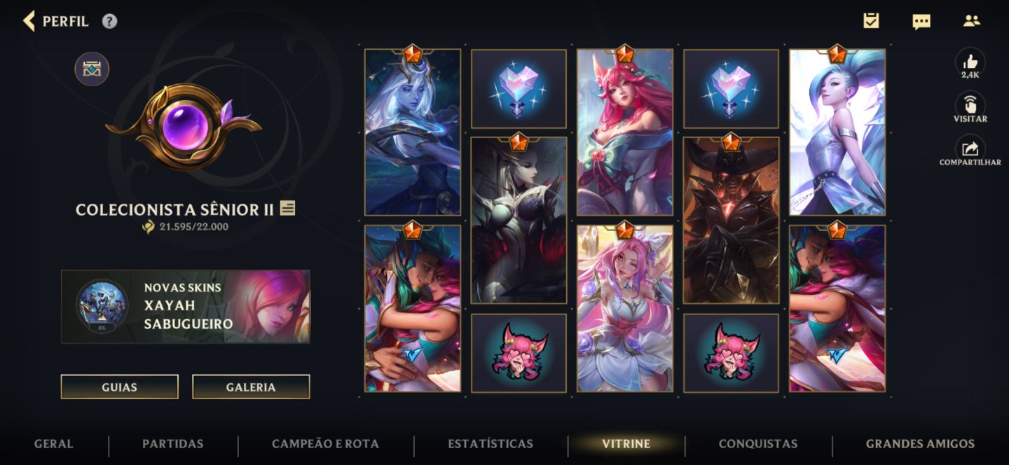 Conta main Evelyn, zoe e ahri com quase todas da seraphine