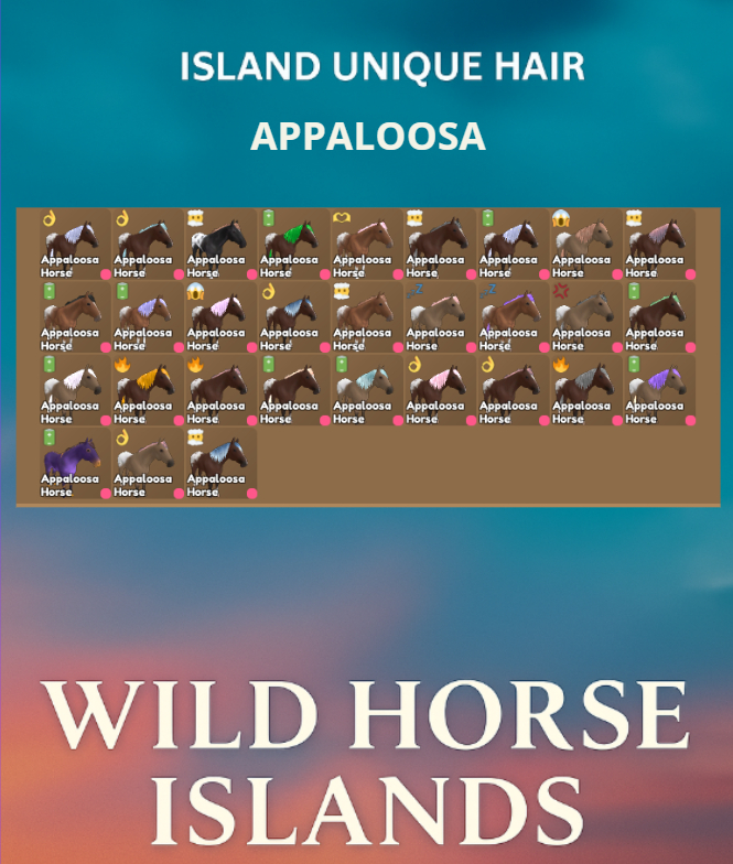 Wild Horse Islands Varias Raças e Cabelos de Iuhs