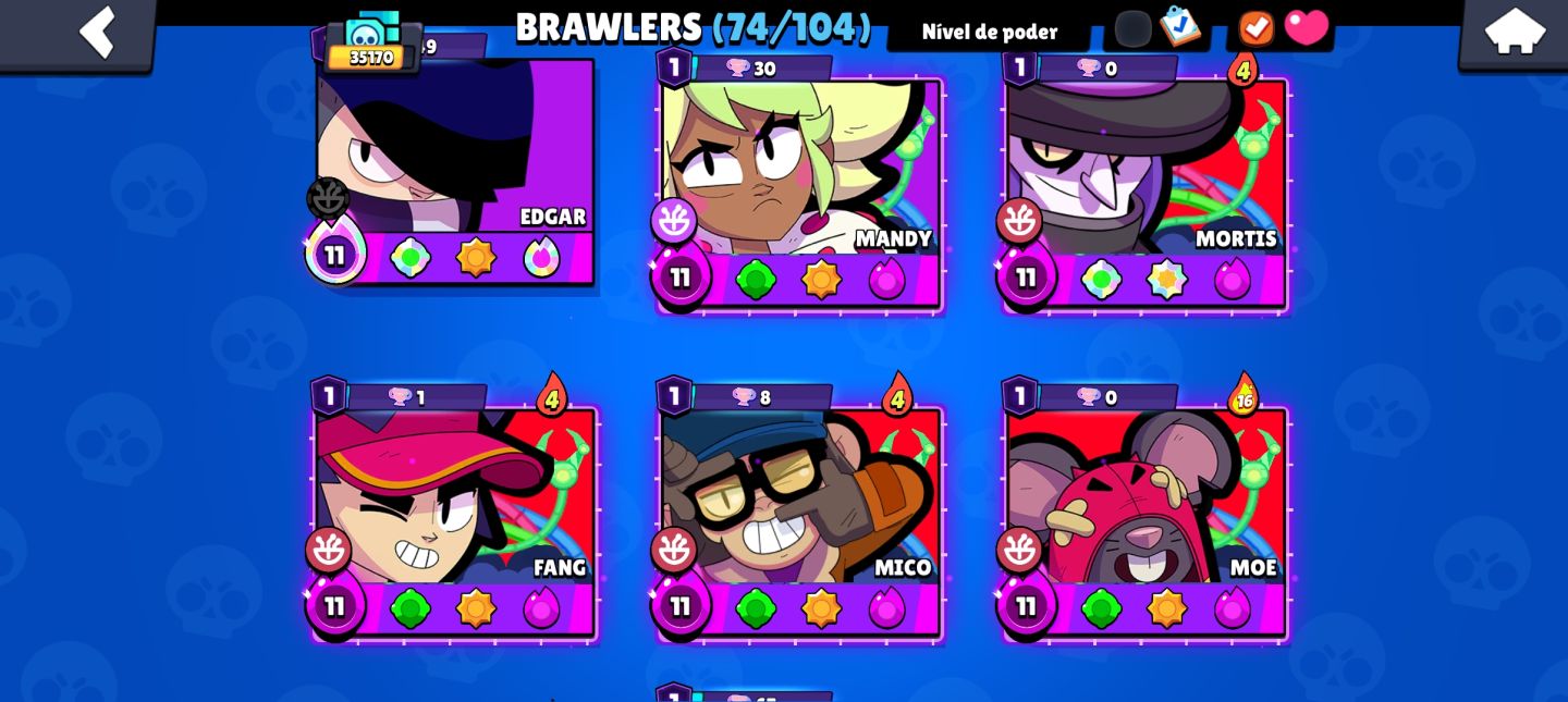 CONTA BRAWL STARS RARA