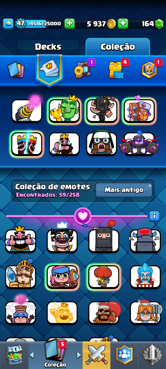 Conta Clash Royale, bem upada, cheio de cartas