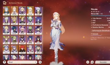 Conta - Genshin Impact | Nicole C3R2, Ineffa C0, Mizuki, Keqing e Diluc