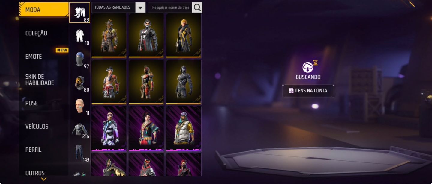 CONTA DE FREE FIRE COM MUITAS SKINS ANTIGAS