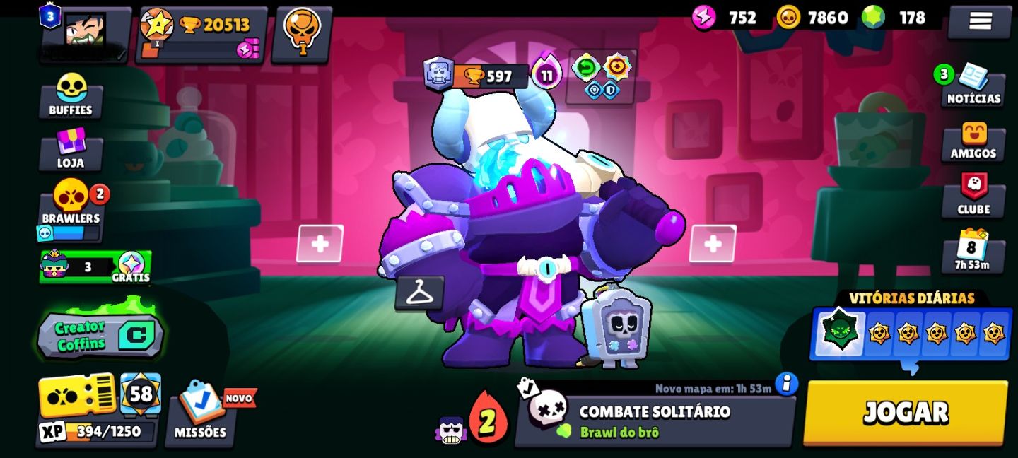 Conta de Brawl stars | 2023 | itens raros | Nori P1 em destaque