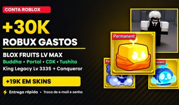 Conta Roblox Blox Fruits 30K+ Robux Gastos | Buddha Perm, Portal Perm, CDK...