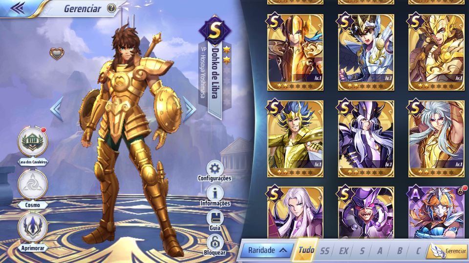 Conta Saint Seiya Awakening Serv.141 Vem com Shura DC reparado