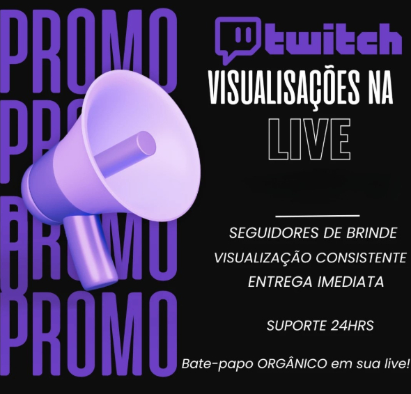 Visualizações LIVE Twitch | 1H |24H |7 DIAS | 30 DIAS + Chat interações opcional