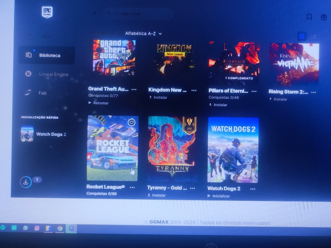 Conta na epic games com diversos jogos