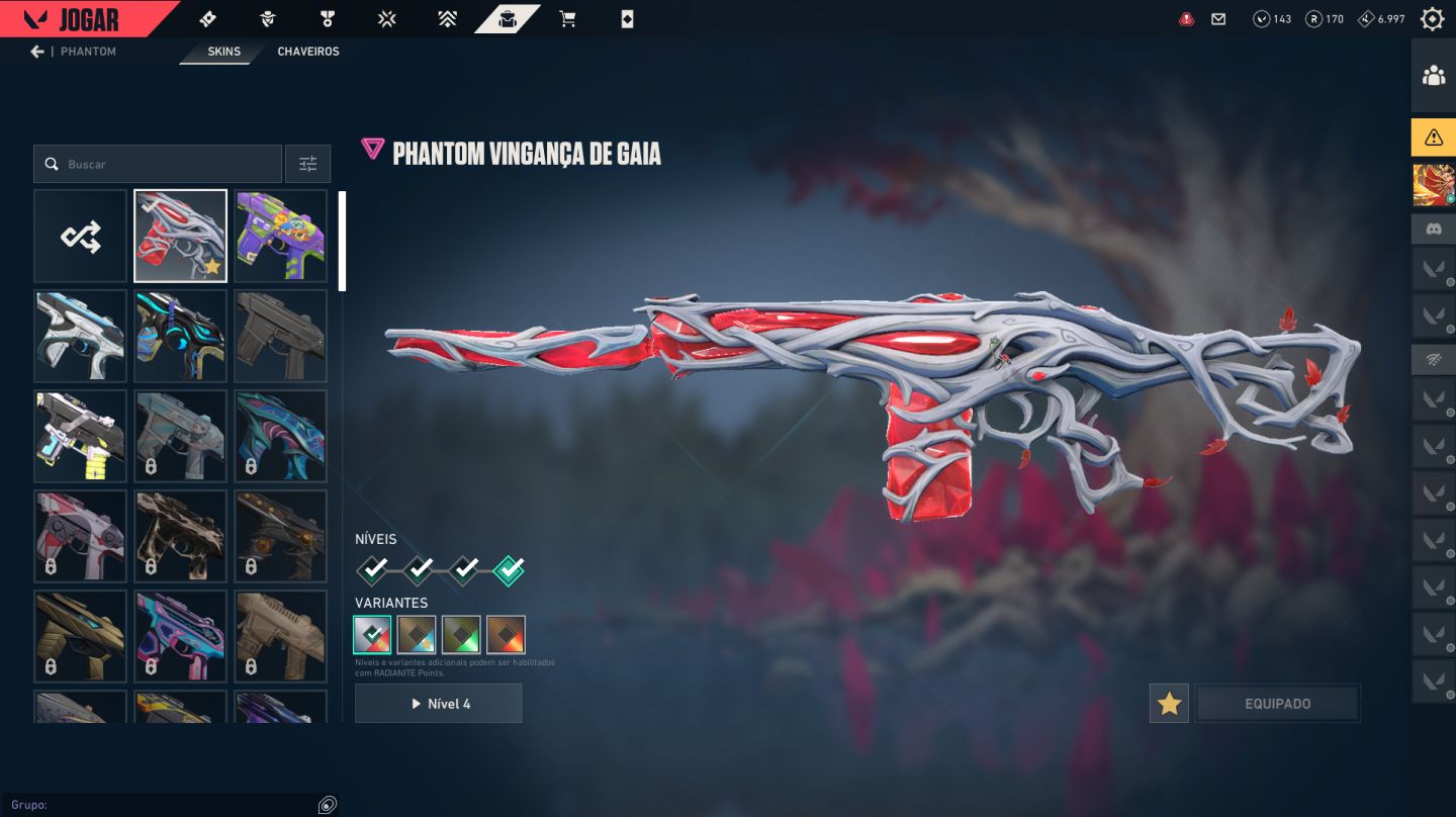 CONTA VALORANT 68 SKINS FULL PERSONAGENS