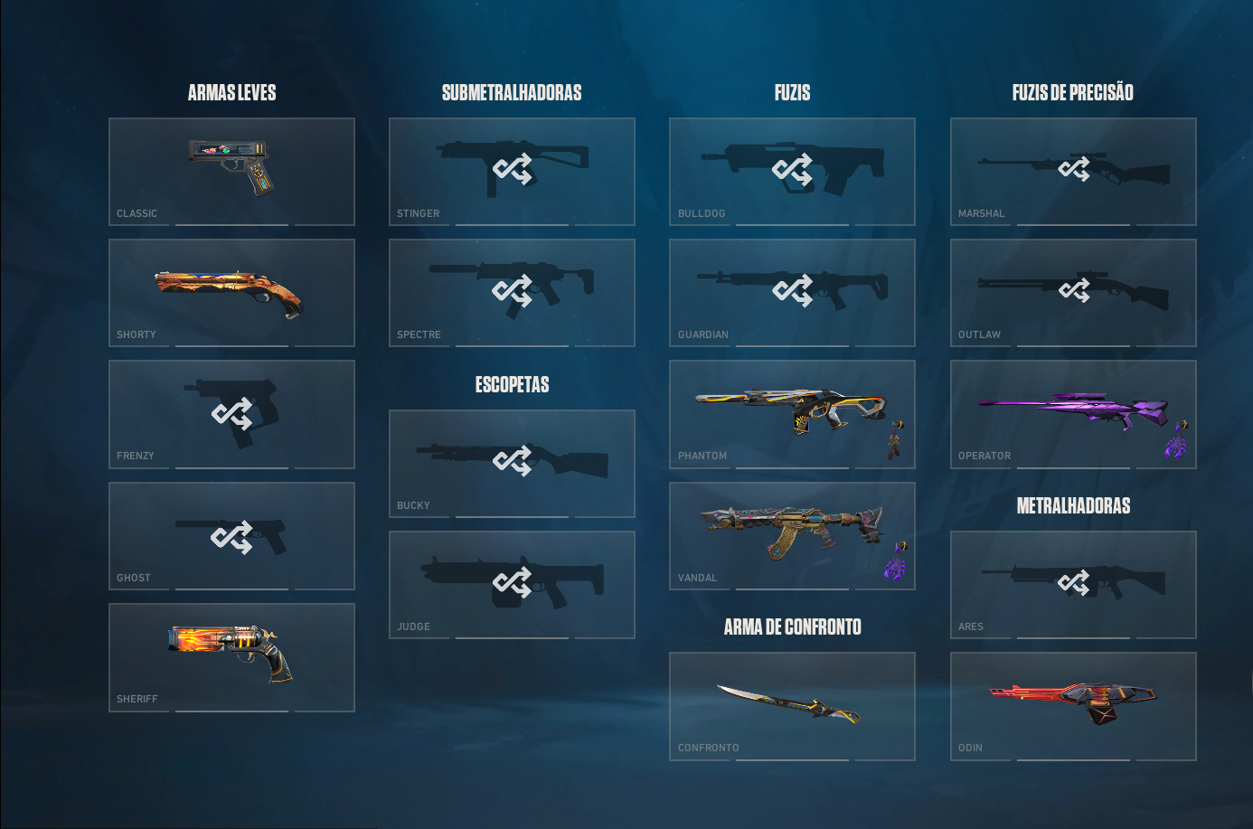 Conta com skins limitadas