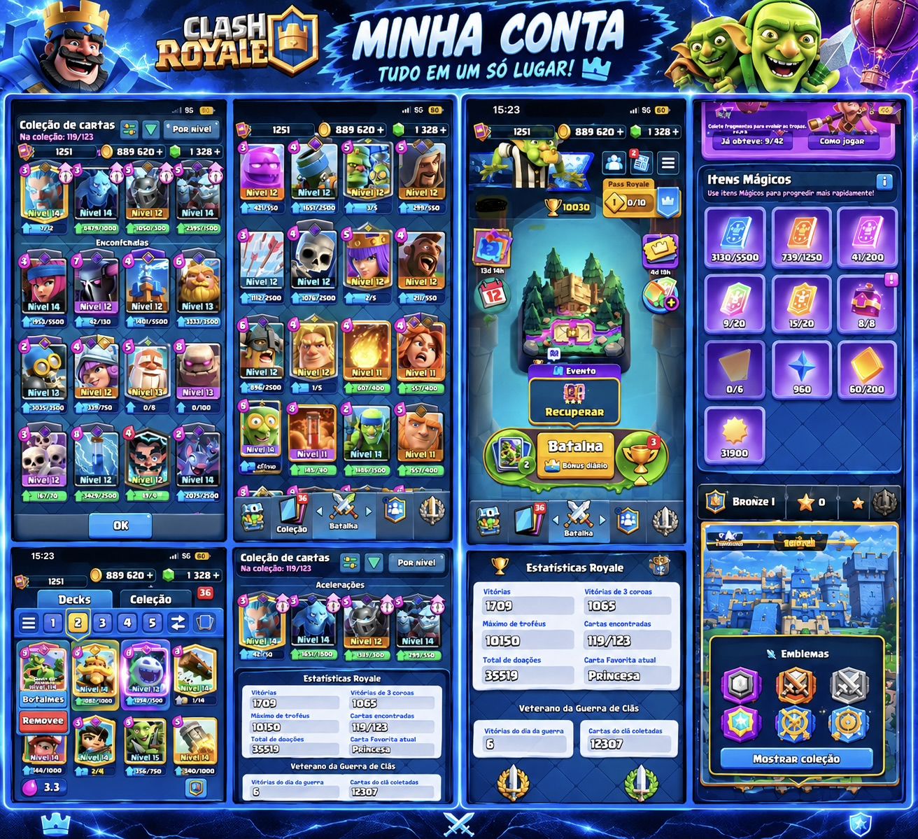 Conta Clash Royale bastante evoluída