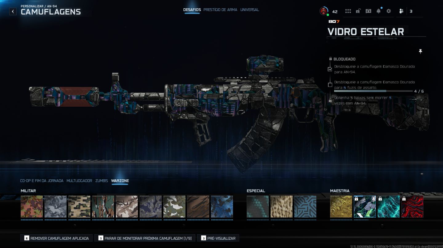 CONTA WARZONE IRIDESCENTE E MUITA SKIN