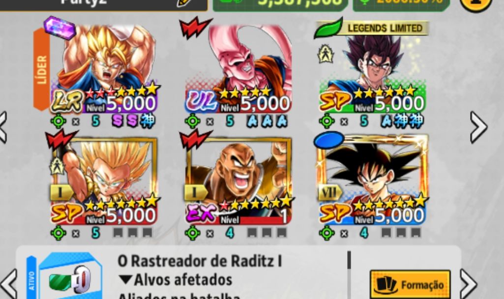 Novo vegito com 3 estrelas vermelhas já com equipe