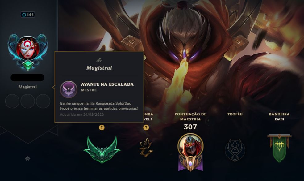 Conta EX Mestre LOL, MMR buffado ESMERALDA MD5