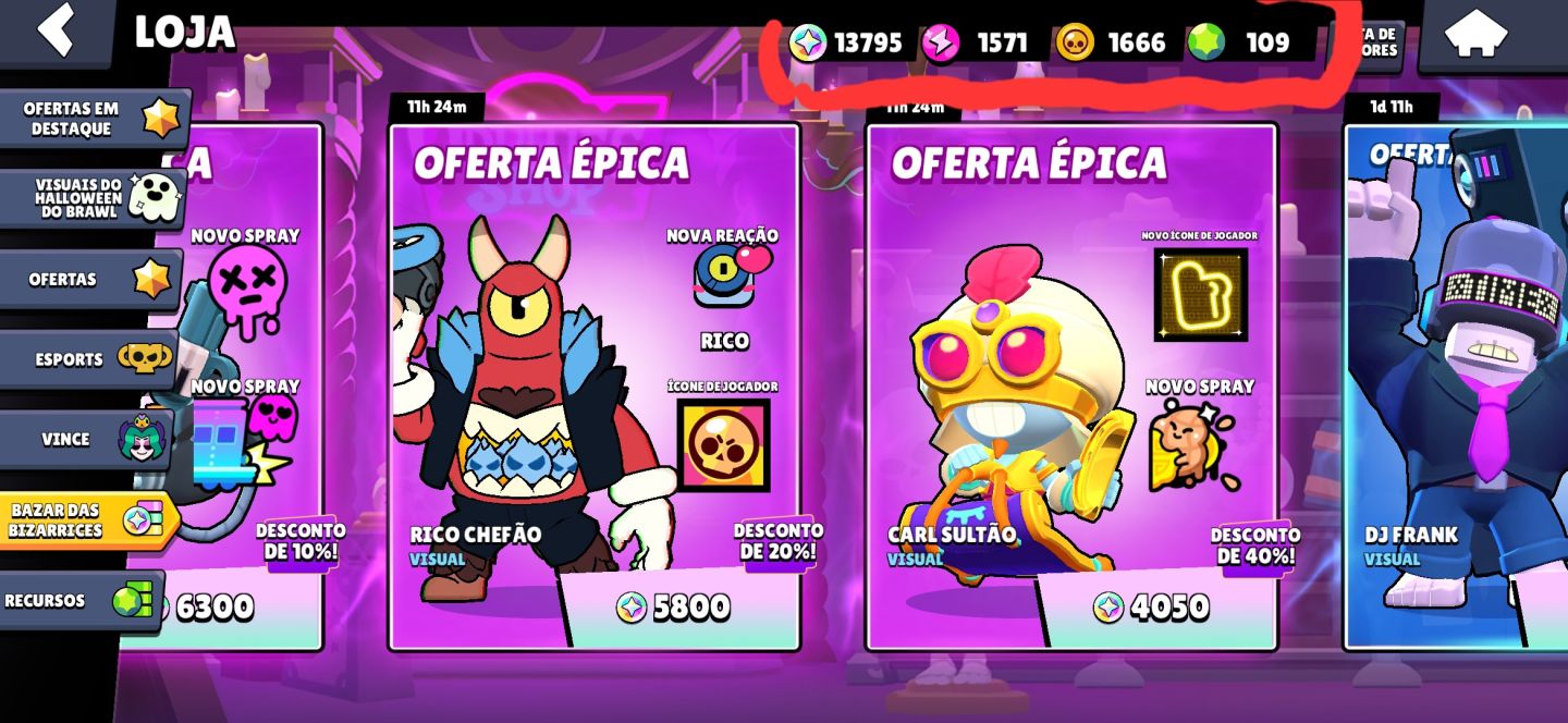 CONTA 10K DE TROFÉUS-109 Gemas(32 BRALWERS)
