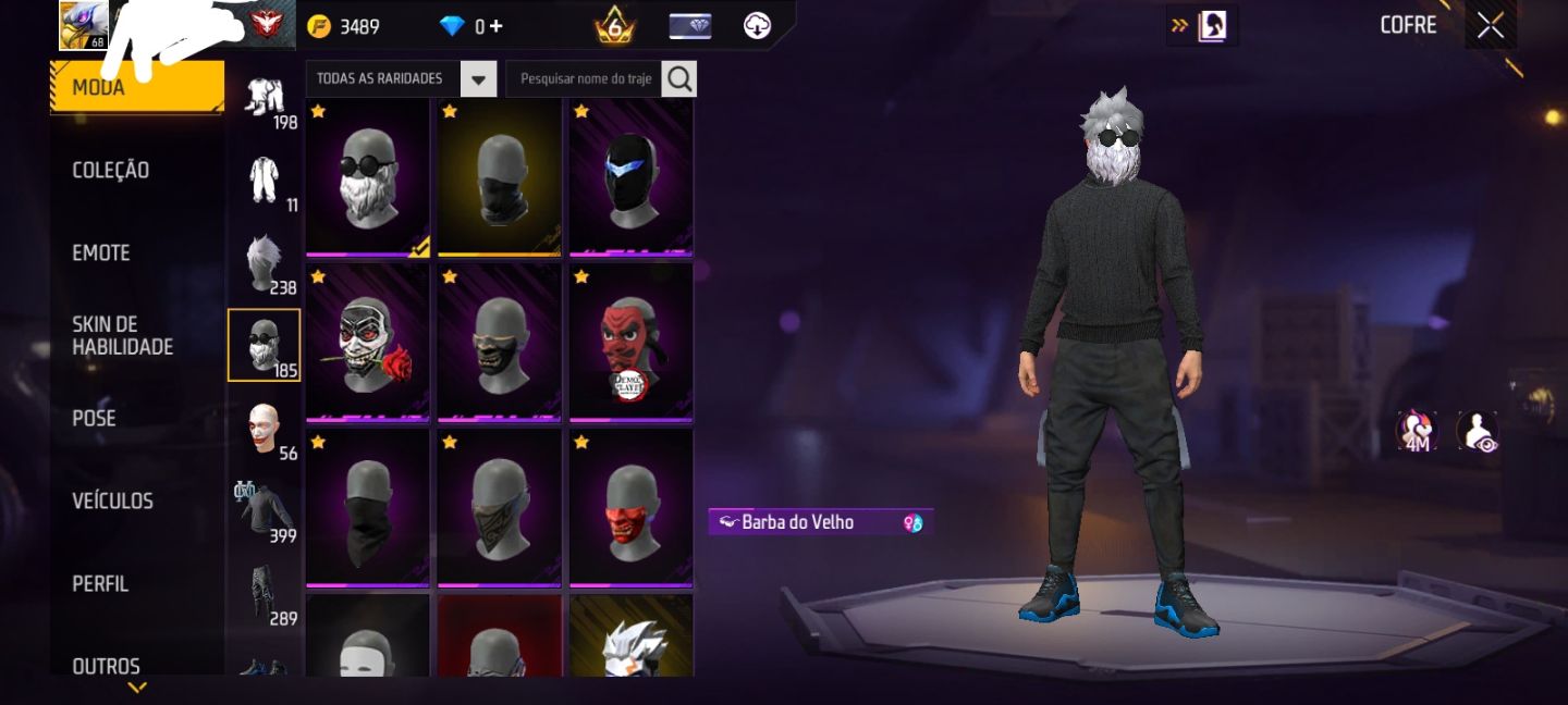 Conta Free Fire Gemada Angelical Passes Antigos Skins Raras
