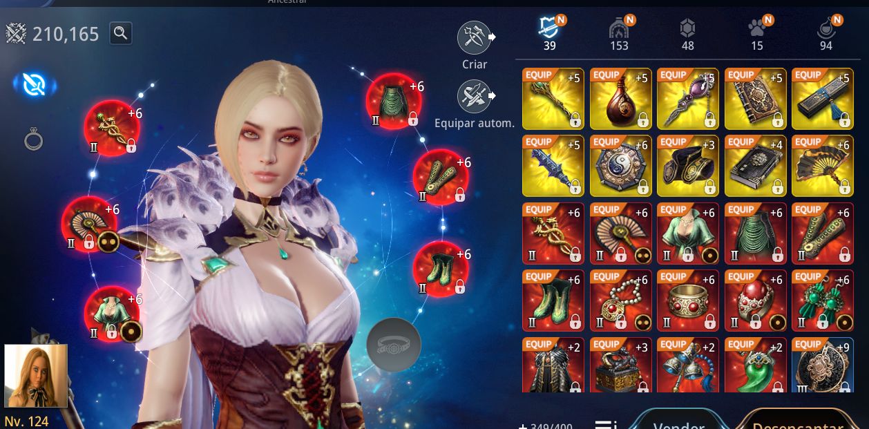 Conta Mir4 Maga LV 124 Elementalista 210k PW 3 Pets lendários