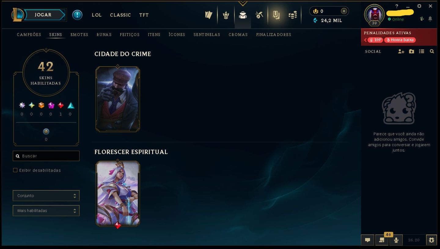 (UPADA À MÃO) CONTA SMURF - PLATINA 4 - 24,2K EA - SKINS - 100% SEGURA