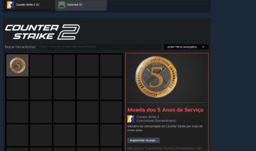 CONTA STEAM CS2(FREE) MEDALHA 5 ANOS DE SERVIÇO | FULL ACESSO