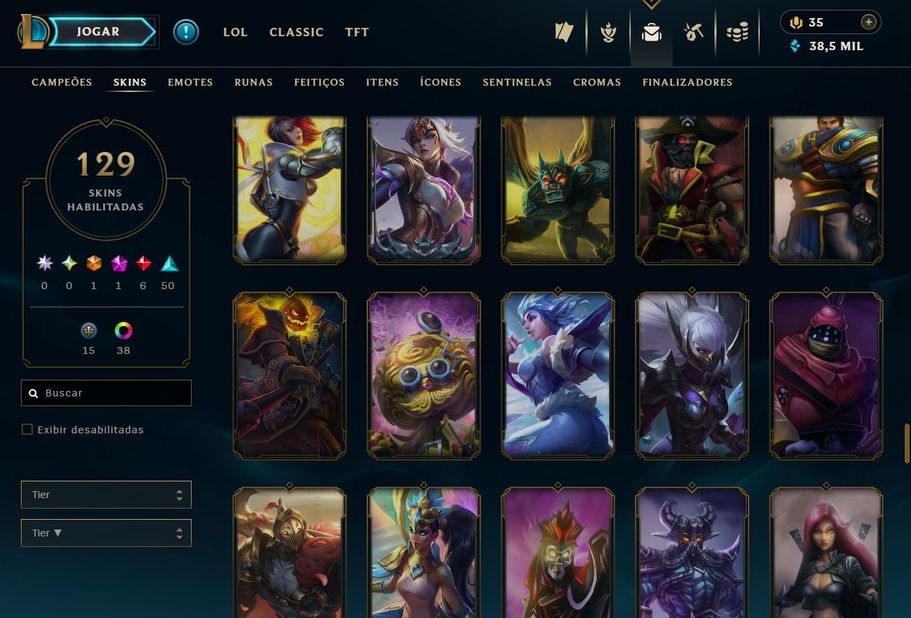 CONTA DE 2020 - 129 SKINS - LVL 328 - TODOS CAMPEÕES - 38K DE EA - 38 CROMAS