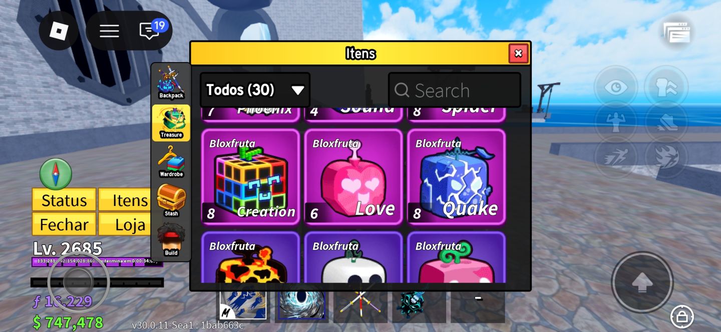 Conta de blox fruits muito rara e upada