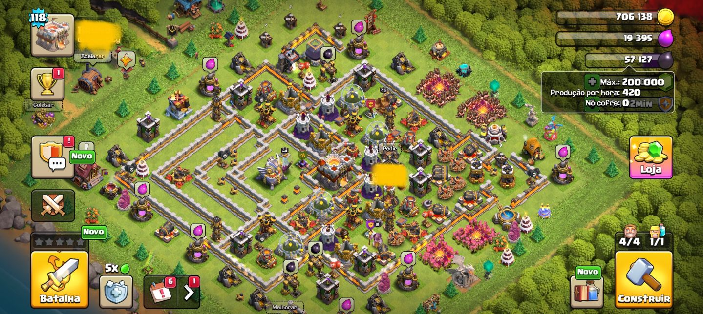 Conta Clash of Clans CV 11 CC 7 LV 118 MAX