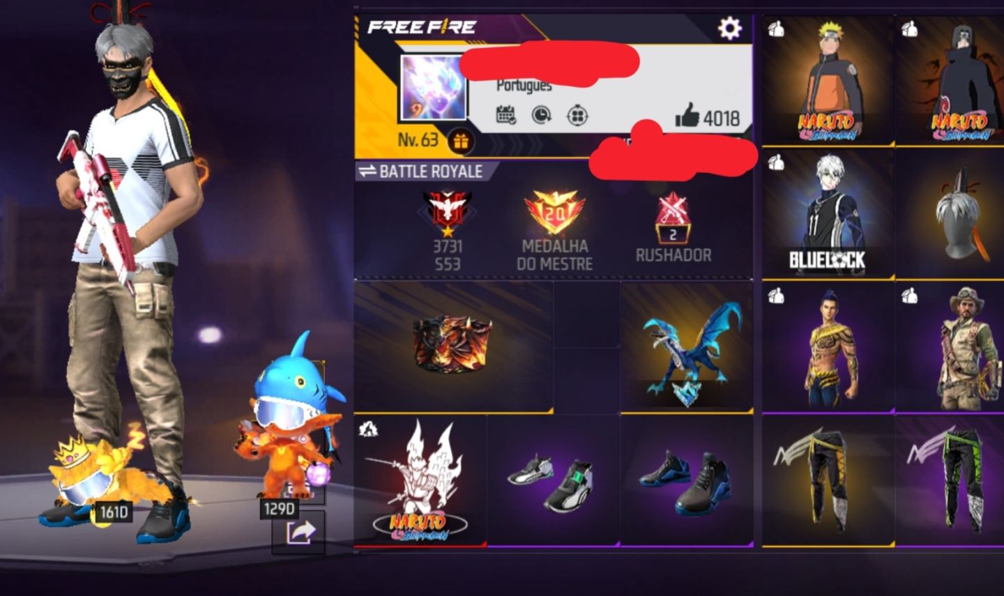 CONTA DE FREE FIRE GEMADA