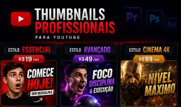 SEU VÍDEO MERECE MAIS CLIQUES - Thumbs profissionais para YouTube