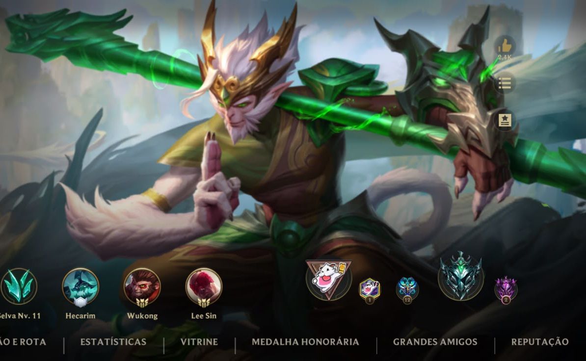 CONTA DE WILD RIFT COM LENDARIOS
