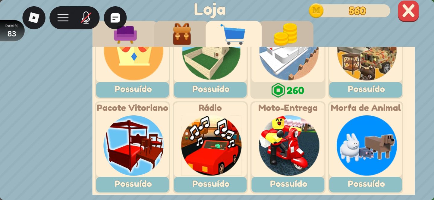 Conta de Roblox (Brookhaven, pizza place, bloxburg)