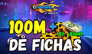 Conta 8 Ball Pool com 100M de Fichas + Pool Cash ($1-$100)