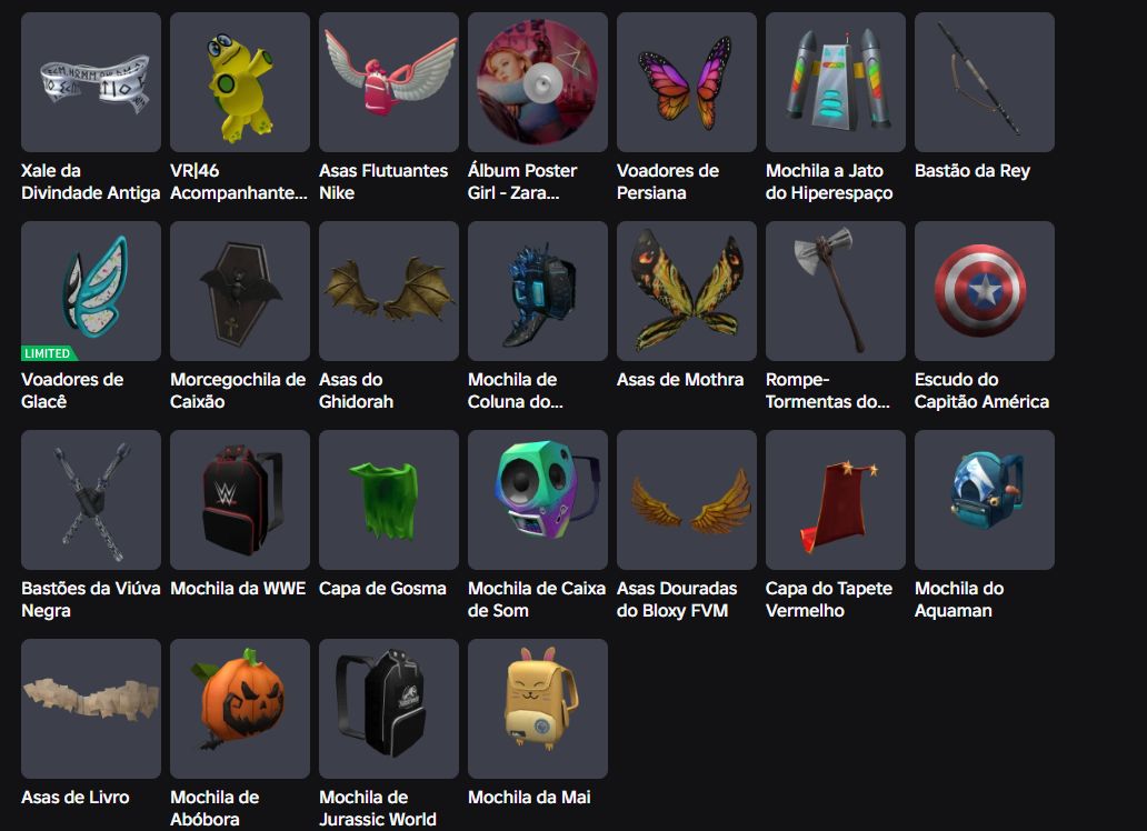 Conta roblox antiga com egghunt 2019 completa e limiteds