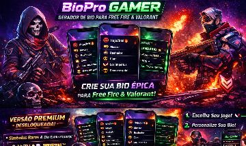 BioPro Gamer Gerador de Bio Profissional para Free Fire e Valorant |