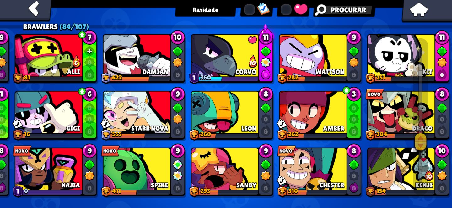 Conta Brawl Stars | 84 Brawlers | 29k Troféus