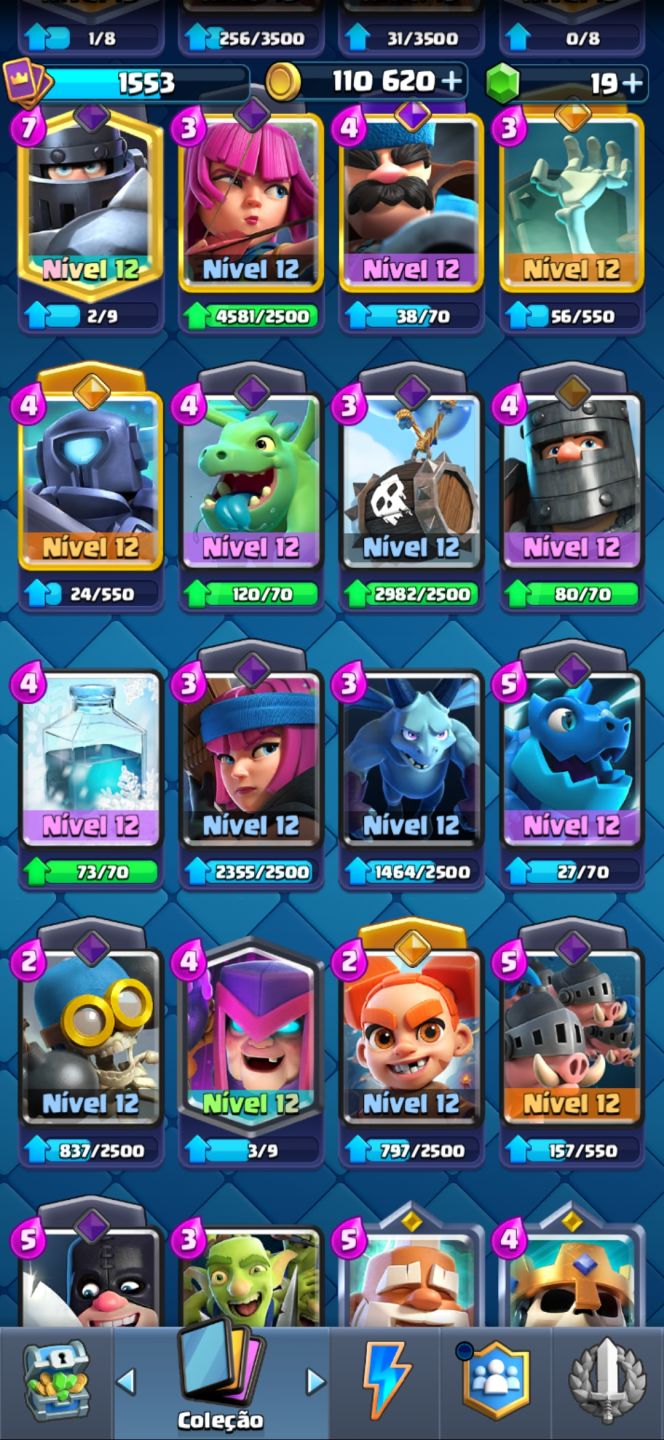 Conta de Clash Royale level 14 com 10k de troféus